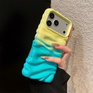 Newest gradual colors soft silicone TPU wave 3D mobile phone case for iPhone 17 pro max glossy back <b>cover</b> factory wholesale - Product Image 3