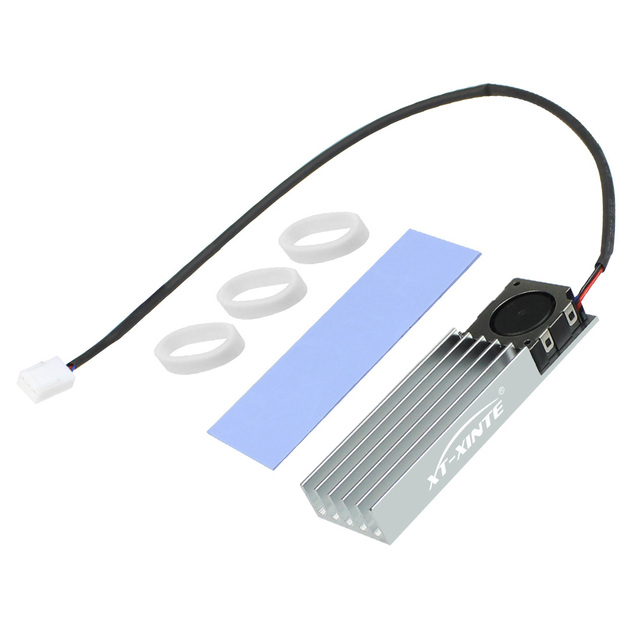 XT-XINTE M.2 2280 SS D Heatsinks with 20mm DC5V/DC12V 3pin Fan Cooling Radiator Cooler for Desktop Computer for NVME PCIE SATA