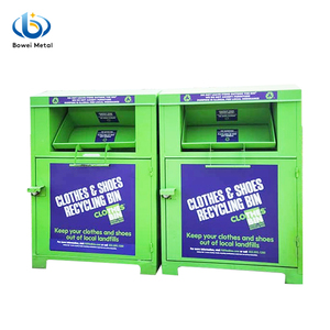 16 Gauge Strong Material Galvanized Steel Disassembled Recycle Charity Book Clothing Box Donation Bin Cardboard Trash Bin