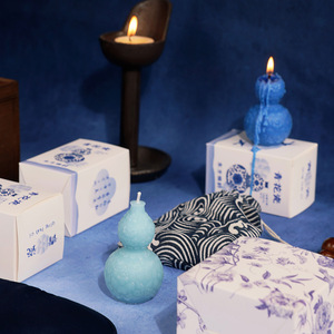 Diffuseur de parfum en forme de gourde en porcelaine bleue et blanche, style rétro original, nouveau luxe chinois, ornement d'ambiance pour la maison, vente en gros - Product Image 1