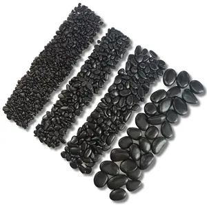 Cobble Polished Pebble Stone Black Polished River Pebbles For Landscaping