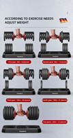 Ensemble d'haltères réglables pour musculation, 24 kg, 80 lb, 180 lb, vente d'appareils d'entraînement