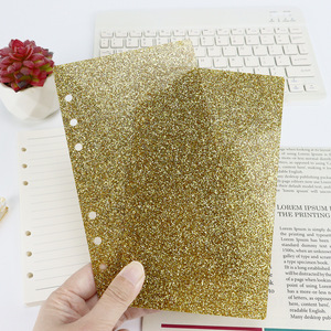 A6 Glitter Acrylic <strong>Notebook</strong> Hard Plastic 6-Ring Binder Sheet Clear Plastic <strong>Blank</strong> <strong>Notebook</strong> Dividers Budgeting Binder Cover - Product Image 5