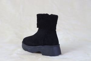 Moda klasik en çok satan bayanlar yükseklik artan kalın-soled yükseltilmiş kafa ayak bileği Bootie kısa fermuar kışlık botlar siyah günlük - Product Image 4