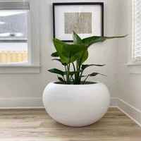 Pot Tanaman Modern Premium dari Fiberglass Ramah Lingkungan, Wadah Bunga Besar, Ringan, Tahan Lama, dengan Lubang Drainase, Bergaya Rustic