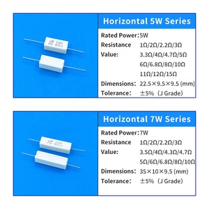 Resistore Ceramico Orizzontale ad Alta Frequenza da 5W, 7W, 10W, 15W, 20W, 30W, con Resistenza da 1 Ohm a 30 Ohm - Product Image 3