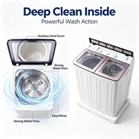Wholesale Cross-border Semi-automatic Electric Home Dual-tub Twin-cylinder Vintage Large-capacity Front-room Pulsator Washing