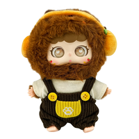 Peluches avec yeux tournants personnalisées Panda visage en vinyle porte-clés mini boîte aveugle en peluche jouet flexible bras jambe Animal en peluche pour pendentif de sac