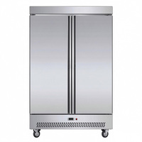 Réfrigérateur commercial vertical de type européen, double porte, refroidisseur de cuisine, thermostat numérique intégré, réglable