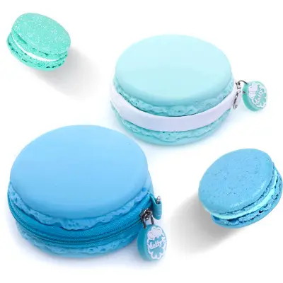 Gift and Premium Customized Macaron Silicone Pocket Coin Purse Key Chain Bag Zipper Wallet Pouch Key Holder Card Bag