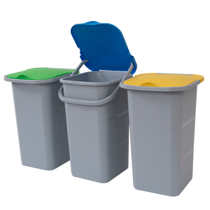 Poubelle de recyclage 24 L en PP, 320x290x465mm, avec couvercle pour tri des déchets - Product Image 1
