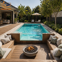Großer Garten-Jacuzzi mit Düsen, Outdoor-Schwimmbecken, vorgefertigte Fiberglas-Einbaupools für Erwachsene