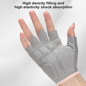 Gants de cyclisme et de gym en cuir respirant à demi-doigts - Légers avec sangle de poignet réglable pour les sports de plein air et l'entraînement en salle de sport - Product Image 4