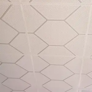 Perforated Sound insulation Suspended Acoustic Hexagon Cloud Metal Ceiling Tiles For United Arab Emirates