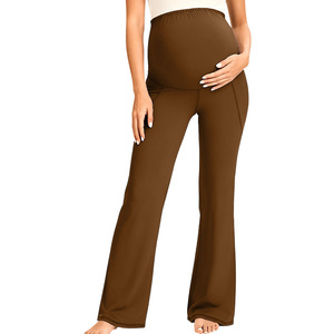 Leggings de maternité confortables et tendance, pantalons de yoga, pantalons de travail extensibles, pantalons de <span class=keywords><strong>grossesse</strong></span> à jambes larges, pantalons de détente - Product Image 4