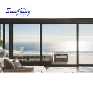 חיצוני אקורדיון כפול פטיו אלומיניום הוריקן עמיד הוכחת זכוכית השפעה מחוון הזזה דלת עם מסכי - Product Image 2
