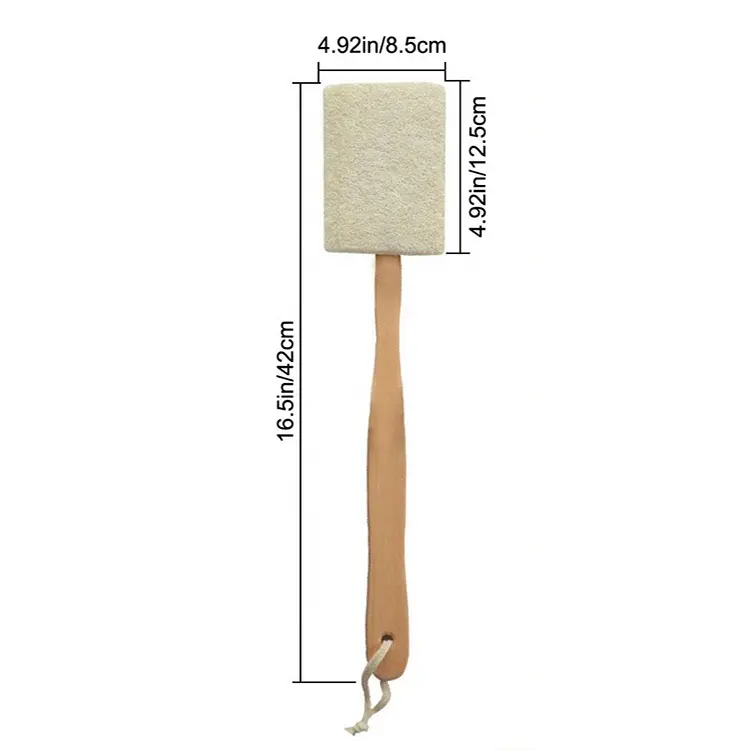 Gloway Manufacturer Biodegradable Natural Loofah Sponge Scrubber Brush Eco Friendly Body Brush Loofah Brush with Long Handle
