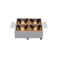 Projecteurs encastrables sans bordure, 4 têtes, coque intégrée, kit d'éclairage encastré pour hôtels, plafond, éclairage mural pour la maison