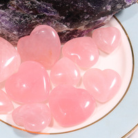 Vente en gros de pierres en quartz rose naturel polies en forme de cœur, pierres de palmier en cristal d'amour, cristaux de guérison Reiki pour la décoration intérieure et les cadeaux