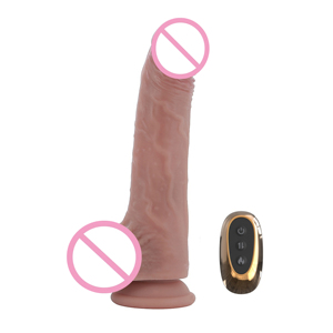 Neu Eingetroffener Teleskopischer Schwingender Flüssigsilikon-Dildo für Frauen Ferngesteuerter Penis Analstimulator mit Heizfunktion Sexspielzeug - Product Image 1