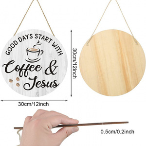 Tùy Chỉnh Cafe Bằng Gỗ Slogan Phong Cách Mộc Mạc Trang Trí Bằng Gỗ Thủ Công Mỹ Nghệ Vòng Danh Sách Sáng Tạo Cốc Cà Phê Danh Sách - Product Image 3