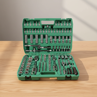 Ensemble d'outils de clés à douilles en acier chromé durable de 172 pièces avec mallette rigide et cliquet à 72 dents pour réparation et entretien automobile