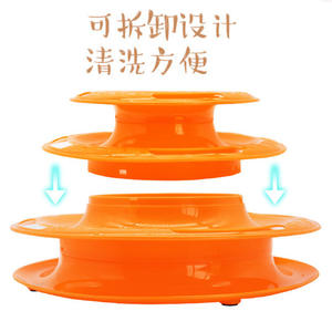 3-Level kedi parça oyuncak kapalı kediler için 3 topları interaktif oyuncak turuncu modeli - Product Image 3