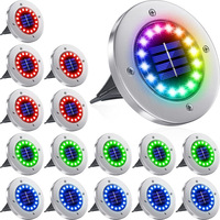 Nouvelle lampe solaire extérieure encastrée en acier inoxydable IP65, lumière blanche/chaude/multicolore pour aménagements paysagers, patios, jardins, usage domestique