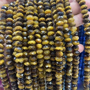 ลูกปัดพลอยธรรมชาติขายส่ง ลูกปัดไทเกอร์อายสีเหลืองทรงเหลี่ยม ลูกปัดไทเกอร์อายสีเหลืองแบบแผ่นคำนวณมุม - Product Image 6