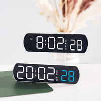 Horloge numérique LED OEM à grands chiffres pour la décoration intérieure, avec fonction alarme, pour bureau, table d'étude, table de chevet, avec affichage néon et design intelligent, pour chambre à coucher