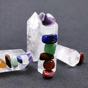 หินจักระธรรมชาติไม้กายสิทธิ์คริสตัลบำบัดหินพลังงานทางจิตวิญญาณ<span class=keywords><strong>หอ</strong></span>คอยควอตซ์ที่ชัดเจนสำหรับการทำสมาธิ - Product Image 5