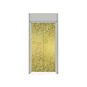 Composant d'ascenseur d'hôtel moderne et durable, portes de palier automatiques à gravure miroir doré - Product Image 4