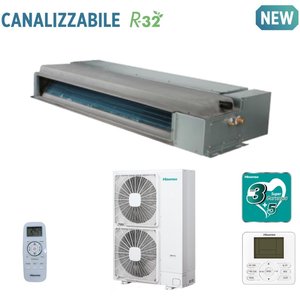 Hisense Inverter-Aire acondicionado con conductos, 48000 Btu, AUD140UX4RHH5, trifásico, Wi-Fi opcional, con mando a distancia estándar y con cable - Product Image 1