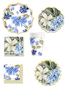 DAMAI Floral Party Supplies Vintage Floral Paper <b>Plates</b> Set With Gold Rim Floral Disposable <b>Plates</b> for Baby <b>Shower</b> Decorations - Product Image 2