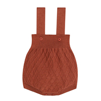 Combinaison-pull tricotée pour bébé, barboteuse d'été sans manches à bretelles, boutons latéraux, en coton biologique, tenue de boutique pour nouveau-né