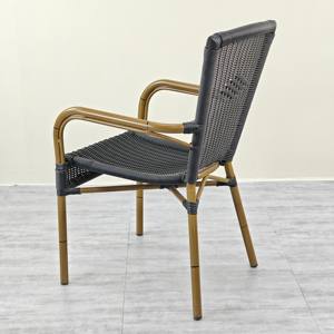 <span class=keywords><strong>Fauteuil</strong></span> en <span class=keywords><strong>rotin</strong></span> PE tissé classique <span class=keywords><strong>vintage</strong></span> pour l'extérieur, mobilier de jardin en aluminium pour café, restaurant empilable, osier pour - Product Image 2