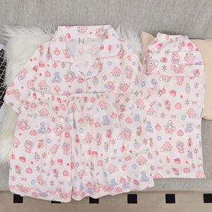 Pigiama Estivo da <span class=keywords><strong>Donna</strong></span> in Cotone con Stampa Cartoon, Set 3 Pezzi con Scollo a Cuore, Maniche Corte e Pantaloncini - Product Image 2