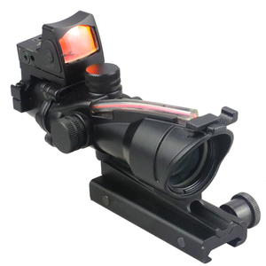 Mira Prismática OEM Combo 4x32 con Fibra Óptica Real y Mini Mira de Punto Rojo - Product Image 1