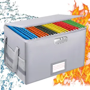 File Box with Lock Fireproof Document Organizer BoxOffice Document Storage Boxes Dust-proof Waterproof Fireproof Organizer