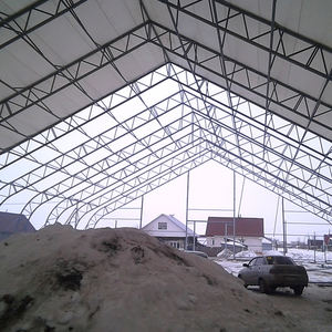 Toit en tissu PVDF 900gsm 40ft/80ft cerceau grange bovins moutons chèvres porcs poulets <span class=keywords><strong>Garage</strong></span> abri foin stockage amortissement bâtiment - Product Image 6