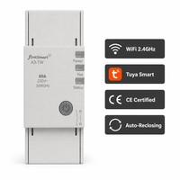 Interrupteur relais intelligent WiFi sur rail DIN 63A 80A, contrôle à distance via l'application Tuya, protection automatique contre les surtensions et les sous-tensions, CE