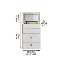 Vente en gros usine – Nouveau bureau de maquillage moderne blanc 3-en-1 avec miroir, 3 tiroirs et prise électrique intégrée