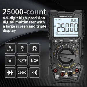 Multimètre numérique automatique haute précision ZOYI ZT-225 1000V/10A avec affichage 4,5 chiffres pour maintenance électrique intelligente - Product Image 2