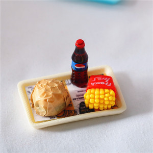 Venta de fábrica Casa de muñecas directa Comida en miniatura Simulada Hamburgo y papas fritas Set Artesanía de resina Comida rápida - Product Image 5