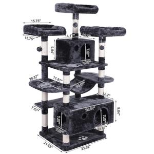 Bán buôn cao cấp gỗ tự nhiên sang trọng mèo cây với nhà chung cư và gãi đồ chơi cho mèo lớn - Product Image 2