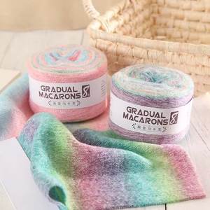 Fil à tricoter <span class=keywords><strong>de</strong></span> haute qualité en <span class=keywords><strong>laine</strong></span> et acrylique mélangée, teint en sections, <span class=keywords><strong>couleur</strong></span> <span class=keywords><strong>dégradée</strong></span> arc-en-ciel, pour pull tricoté à la main, <span class=keywords><strong>pelote</strong></span> <span class=keywords><strong>de</strong></span> 100g - Product Image 2