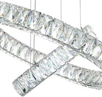 Sannce — lustre LED suspendu haut de gamme, 3 anneaux réglables, en cristal, design moderne, luminaire décoratif d'intérieur