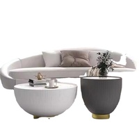 Table basse basse de style américain simple en métal rond pour appartement Ensemble table basse nordique de luxe pour le salon
