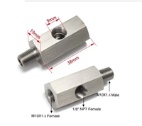 Trous latéraux en acier inoxydable 1/8 "NPT femelle M12 M10 M14 1/8NPT 1/4NPT connecteur de capteur de pression d'huile adaptateur en té de jauge de ligne d'alimentation