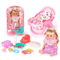Poupée Bébé Reborn en Silicone de 14 Pouces avec 12 Sons, qui Boit et Fait Pipi, en Vente, Accessoires de Jeu d'Imitation pour Enfants Filles